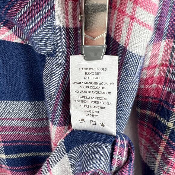 RAILS Hunter Plaid Shirt Womens Small Blue Pink Long Sleeve Button Up Azure Pink - Picture 15 of 16